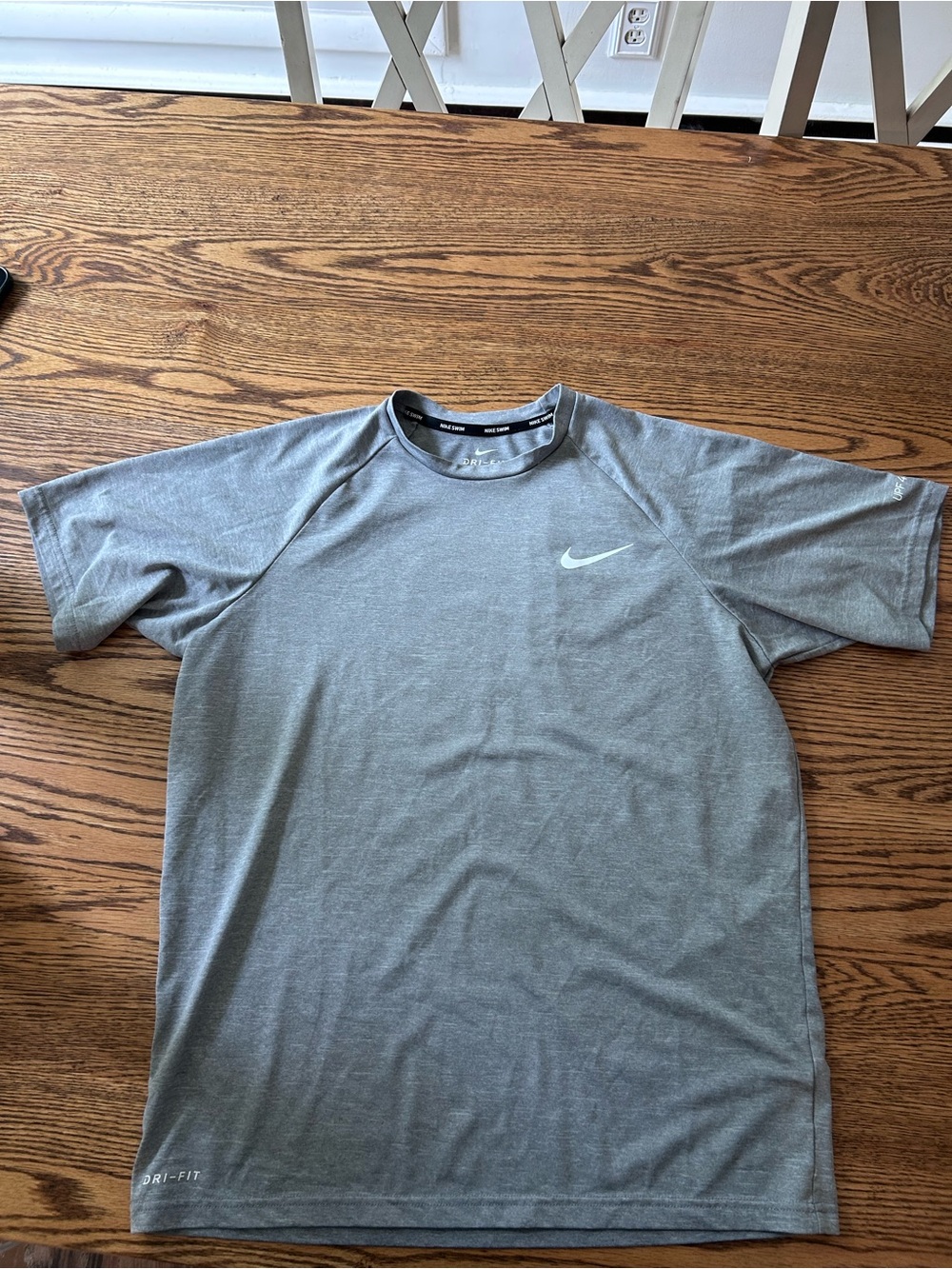 Nike Gray Short-Sleeve Dri-FIT Athletic Tee with UPF 40 protection